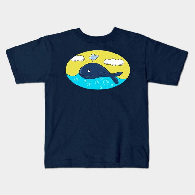 Happy whale Kids T-Shirt by Karroart